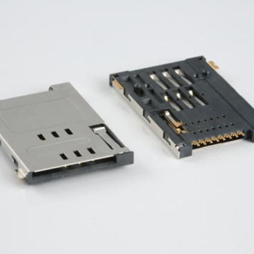 Flip Type 8pin SIM Card Holder In Metal Body