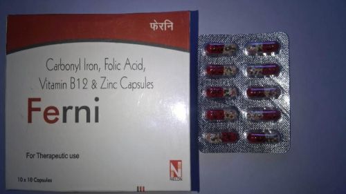 Carbonyl Iron 100 Mg. Folic Acid 1.5 Mg. Vitamin B12 15 Mcg, , Zinc Sulphate 61.8 Mg