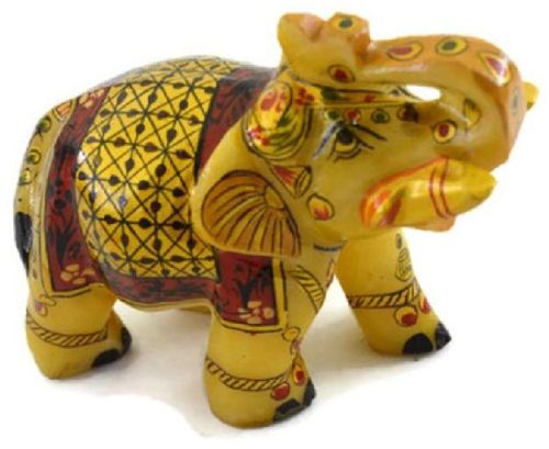 EIIM0304 Handmade Marble Miniature Painted Elephant Statue