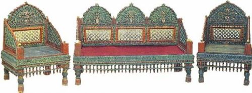 Wooden sofa set, Pattern : Plain