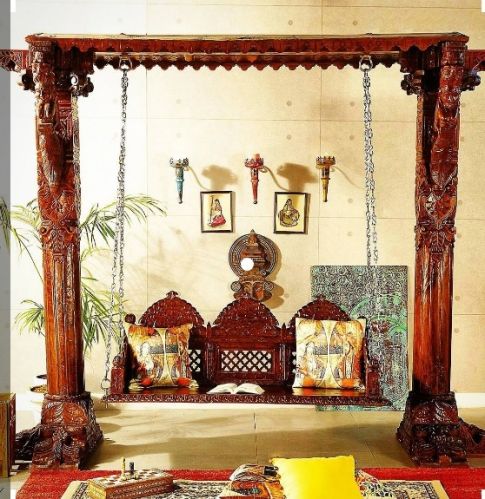 Handicraft Teak Wood Swing 8.5x7x3 for Home