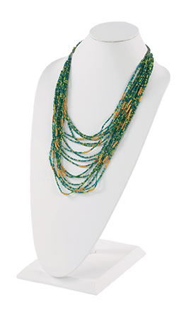 Tall Necklace Display - White Faux Leather