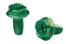 10/32 X 3/8 Hex Washer Head Green Grounding Screw