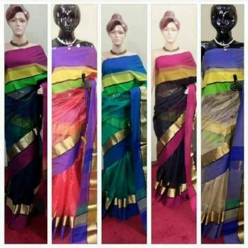 Maheshwari One Side Border Sarees, Feature : Anti-Wrinkle, Easily Washable