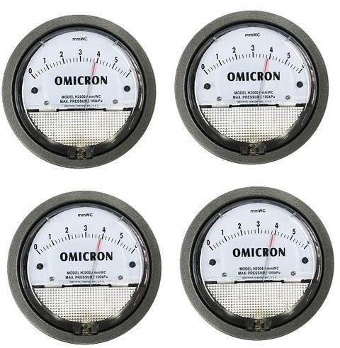 OMICRON Differential Pressure Gauge, Size : 4inch