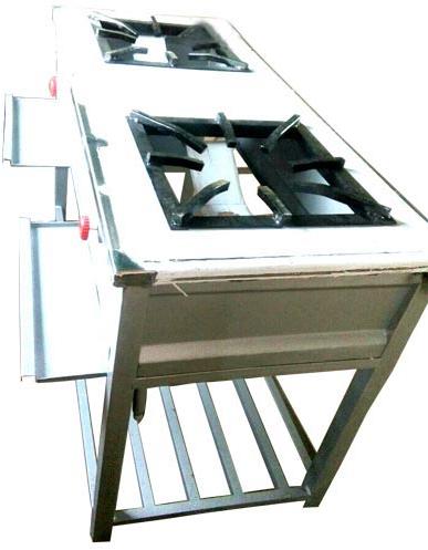 Stainless Steel SS Double Burner Frame, For Kitchen
