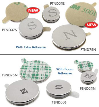 NEODYMIUM DISC MAGNETS WITH ADHESIVE