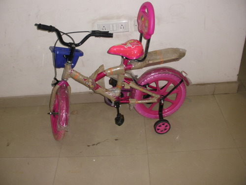 Kids Bicycle With Front Basket , Foam Padded With Backrest