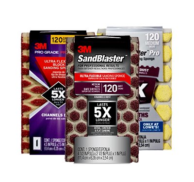 3M Ultra Flexible Sanding Sponges, Packaging Type : Gold
