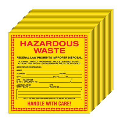 Custom Hazardous Waste Labels
