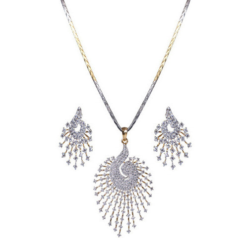 American Diamond Pendant Set, Size : Customized