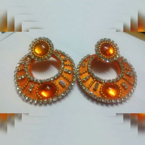 Handmade Silk Thread Chandbali Earrings, Style : Unique