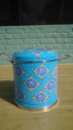 Hand Painted Enamelware Storage Bucket