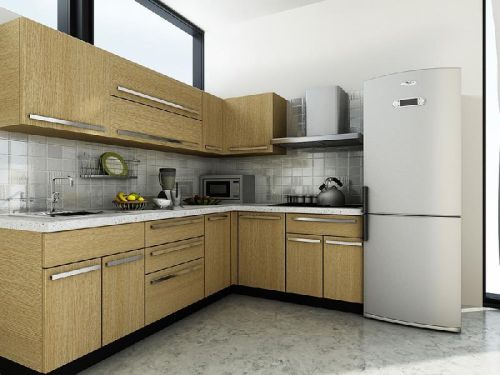 Godrej Wooden L Shape Modular Kitchen