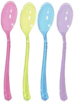 23185 4 Plastic Colored Table Spoon