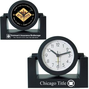 Swivel Analog Desk Clock, Packaging Type : Black/White