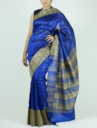 Printed Tassar Ghicha Silk Saree, Occasion : Party Wear