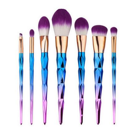 Feather Professional 7pcs Glitter Unicorn Makeup Brush for FACE
