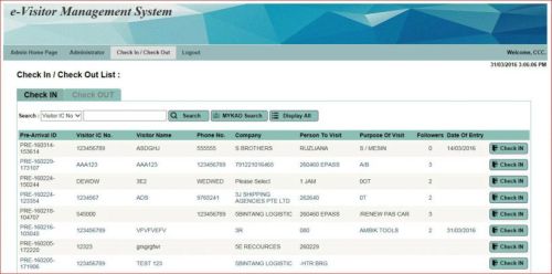 Web Visitor Management System