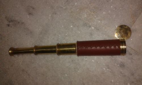 14 Inch Leather Grip Brass Telescope