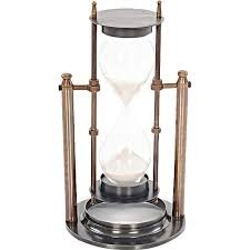 Antique Polish Sand Timer Combind Compass