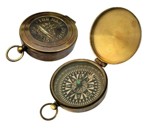 Brass Nautical Compass, Color : Metallic