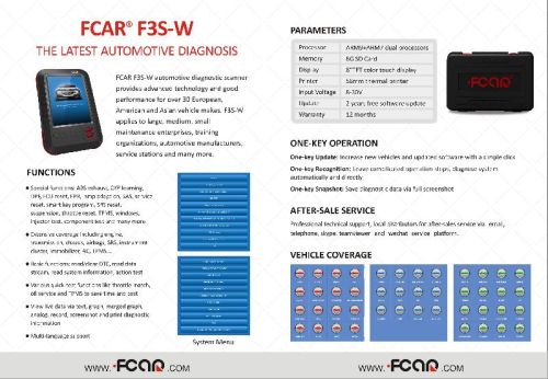 FCAR F3S-W Automtive Diagnostic Scanner, Packaging Type : Red/Black
