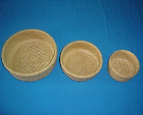 Round Woven Bamboo Baskets, Brand Name : vdelta for fruit, clothes