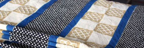 Checked Cotton Hand Block Printed Fabric, Technics : Embroidery Work