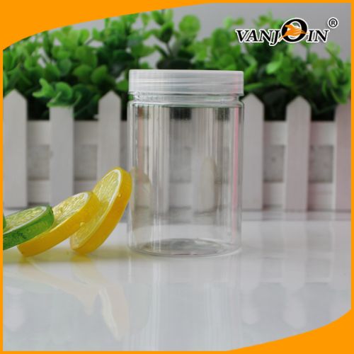 PET Food Grade Clear Cylinder Plastic Candy Jar