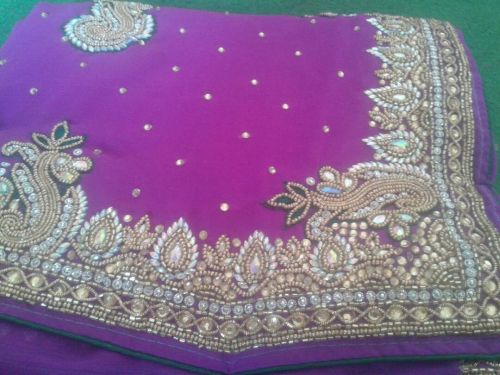 Embroidered sarees, Fabric : Silk
