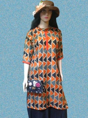 Cotton Ladies Chic Printed Kurti, Size : M, XL