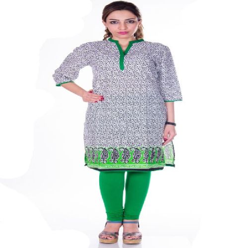 Cotton Casual Printed Kurti 19, Color : Green