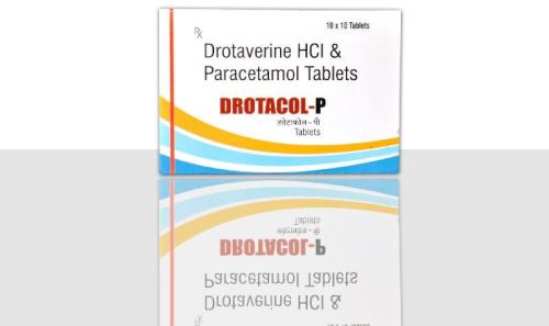 DROTAVERINE HYDROCHLORIDE PARACETAMOL, Packaging Size : 10x10 Tablets