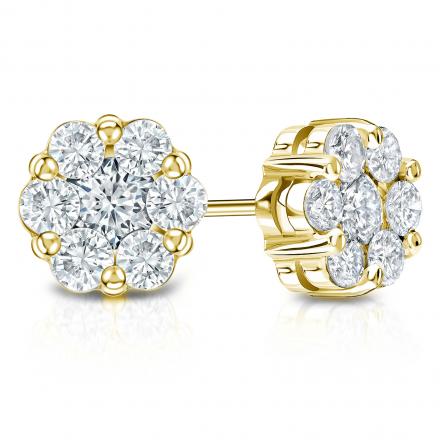 Natural Diamond Studded Cluster Stude Earring, Gender : Female