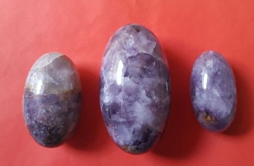 Oval Amethyst Lingam Stones