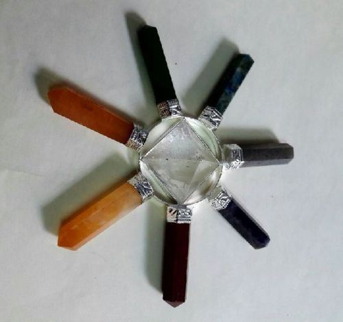 Crystal Stone Pyramids With Seven Chakra Generators