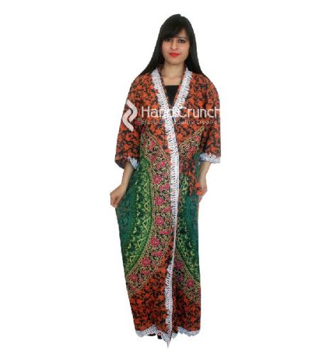 Multicolor Circle Indian Mandala Kimono Robe, Gender : Female