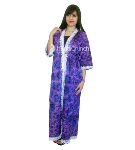 Beautiful Violet Mandala Cotton Bath Robe, Gender : Female