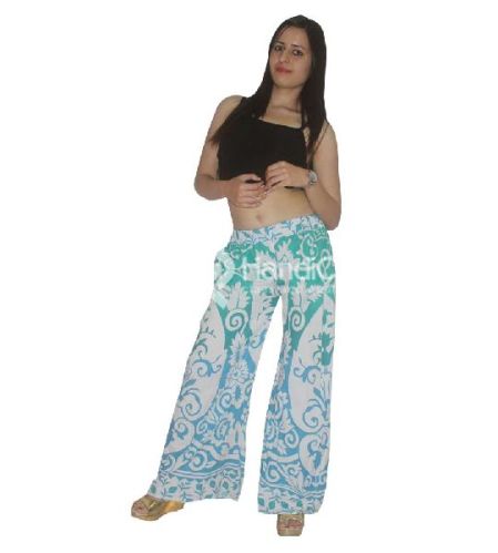 White Color Girls Palazzo Pants, Technics : Printed