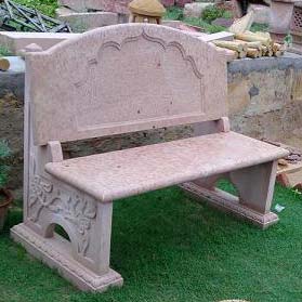 Pink Sandstone Benche