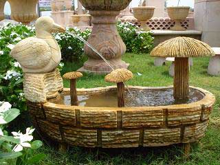 Teak Sandstone Fountain