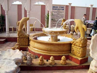 Teak Sandstone Fountain