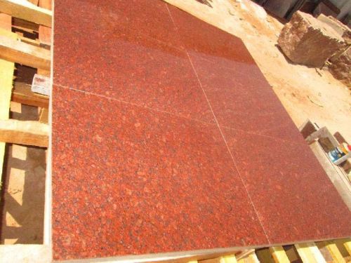 Bush Hammered Gem Red Granite Slabs, Size : Multisizes