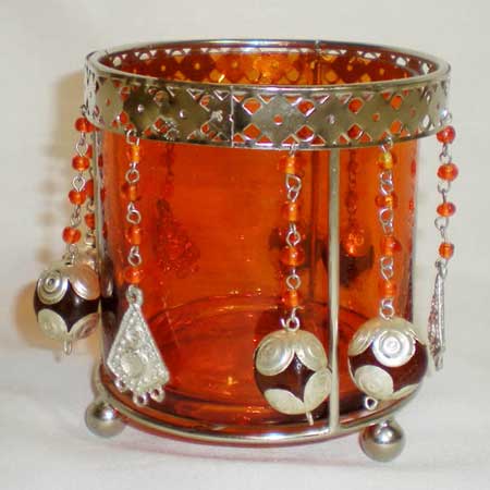Beaded Votive Candle Holder