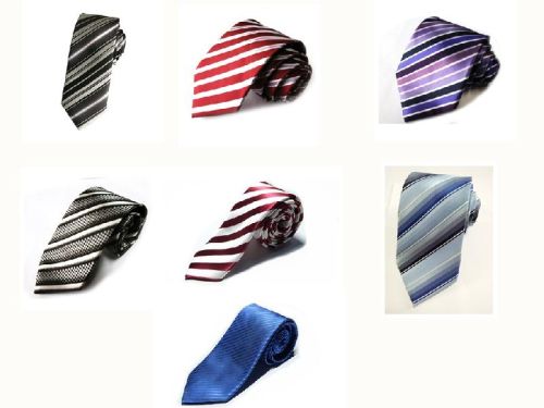 Silk Woven Stripe Neck Tie, Technics : Machine production