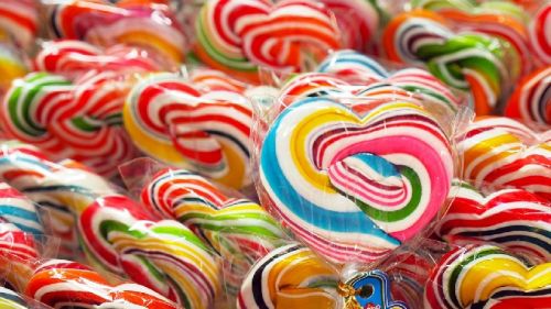 Lollipop Candy With Marshmallow Sweets