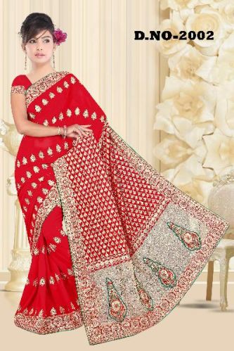 Aaray Ethnics Lace Border Embroidered Georgette Net Fabric Saree_DN-2002-B