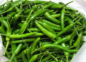 Fresh Green Chilies