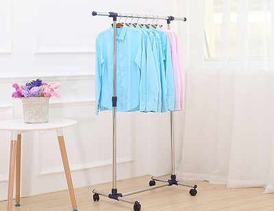 Adjustable Stainless Steel Single Pole Clothes Drying Rack
